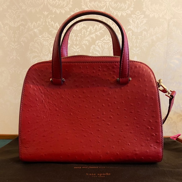 Genuine Kate Spade red leather satchel/crossbody - Picture 3 of 6